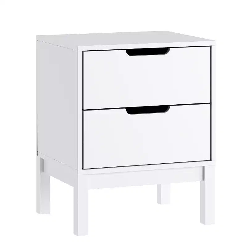 Table de chevet double tiroir Emma and Oliver pour enfants avec cadre en bois massif, table d'appoint pour chambre d'enfant