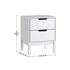 Table de chevet double tiroir Emma and Oliver pour enfants avec cadre en bois massif, table d'appoint pour chambre d'enfant