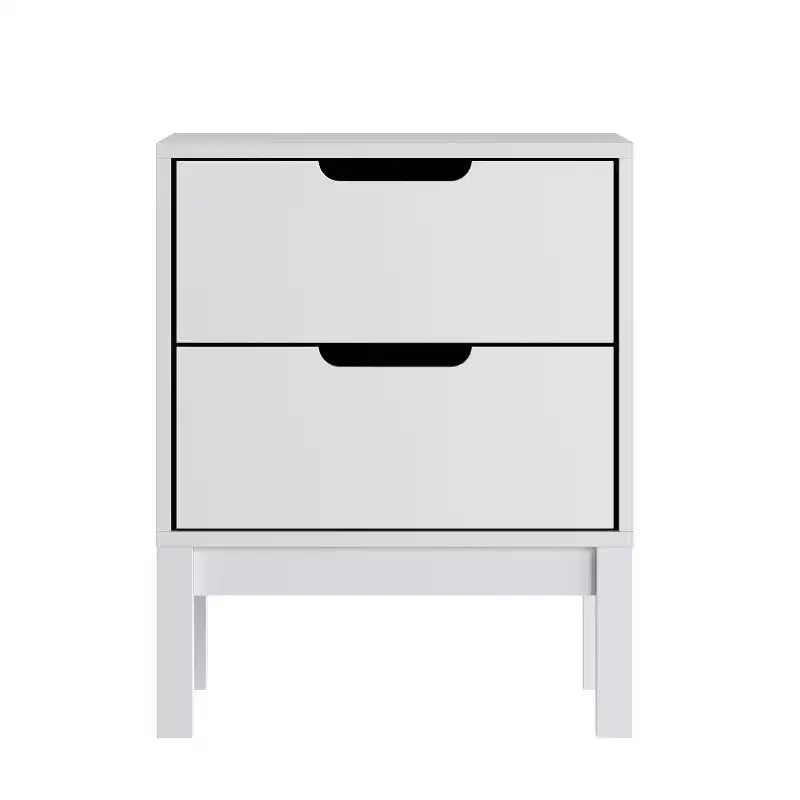 Table de chevet double tiroir Emma and Oliver pour enfants avec cadre en bois massif, table d'appoint pour chambre d'enfant