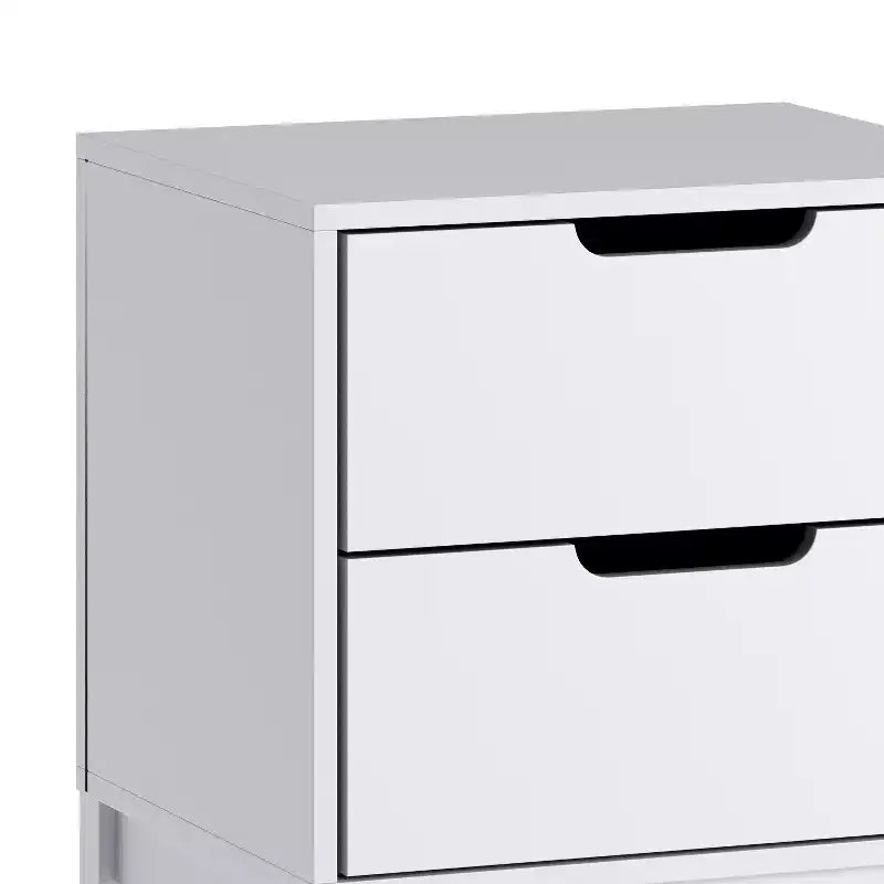 Table de chevet double tiroir Emma and Oliver pour enfants avec cadre en bois massif, table d'appoint pour chambre d'enfant