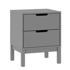 Table de chevet double tiroir Emma and Oliver pour enfants avec cadre en bois massif, table d'appoint pour chambre d'enfant