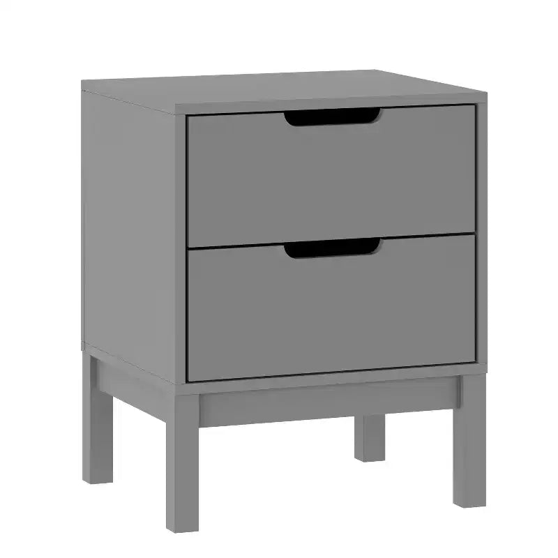 Table de chevet double tiroir Emma and Oliver pour enfants avec cadre en bois massif, table d'appoint pour chambre d'enfant