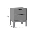 Table de chevet double tiroir Emma and Oliver pour enfants avec cadre en bois massif, table d'appoint pour chambre d'enfant