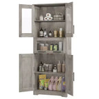 Meuble Colonne de Salle de Bain, Meuble de Rangement sur Pied avec Portes et Étagères Réglables, Meuble de Rangement de Cuisine de 170 cm de Haut pour Salon
