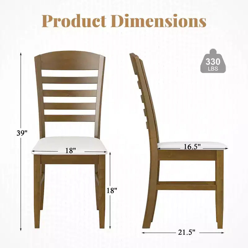 Costway Lot de 2/4 chaises de salle à manger en bois, chaises d'appoint rembourrées en tissu avec cadre en bois d'hévéa