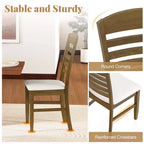Costway Lot de 2/4 chaises de salle à manger en bois, chaises d'appoint rembourrées en tissu avec cadre en bois d'hévéa