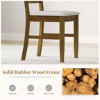 Costway Lot de 2/4 chaises de salle à manger en bois, chaises d'appoint rembourrées en tissu avec cadre en bois d'hévéa