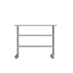 Table de préparation et de travail en acier inoxydable certifiée NSF Flash Furniture Rawcliffe 24 x 48 avec 2 étagères inférieures en acier galvanisé et 4 roulettes dont 2 verrouillables