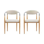 Christopher Knight Home Chaises de salle à manger modernes Jaromir en fer tapissé avec dossier ouvert incurvé (Lot de 2)