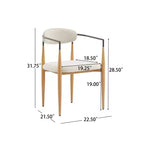 Christopher Knight Home Chaises de salle à manger modernes Jaromir en fer tapissé avec dossier ouvert incurvé (Lot de 2)
