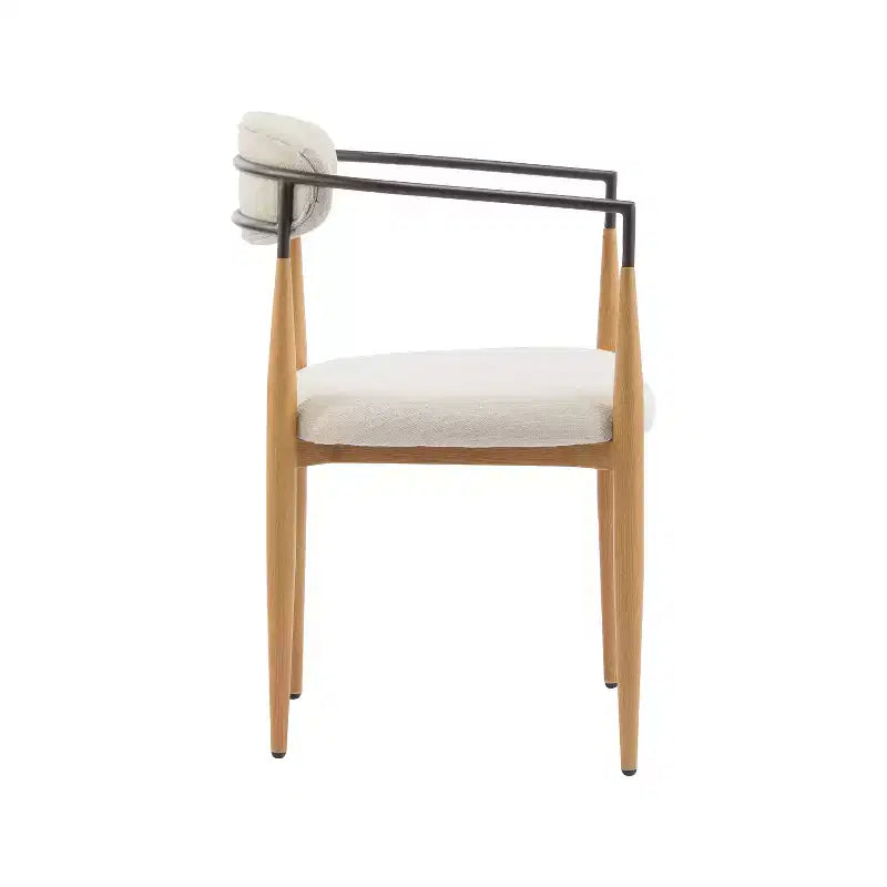 Christopher Knight Home Chaises de salle à manger modernes Jaromir en fer tapissé avec dossier ouvert incurvé (Lot de 2)