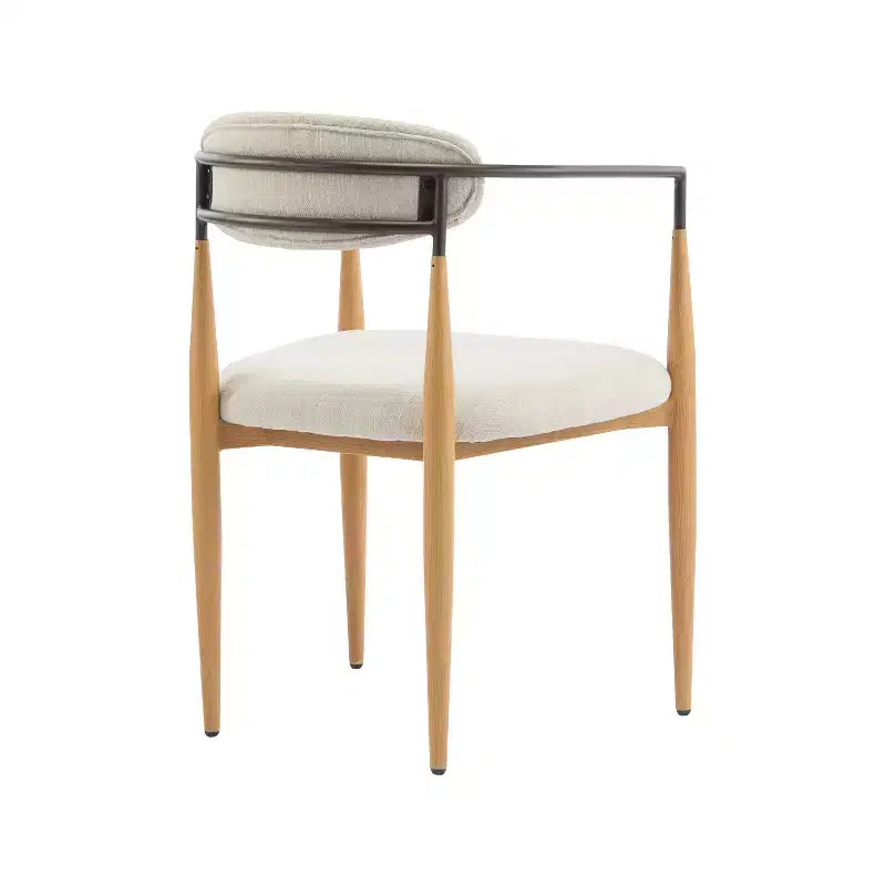 Christopher Knight Home Chaises de salle à manger modernes Jaromir en fer tapissé avec dossier ouvert incurvé (Lot de 2)