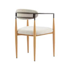 Christopher Knight Home Chaises de salle à manger modernes Jaromir en fer tapissé avec dossier ouvert incurvé (Lot de 2)