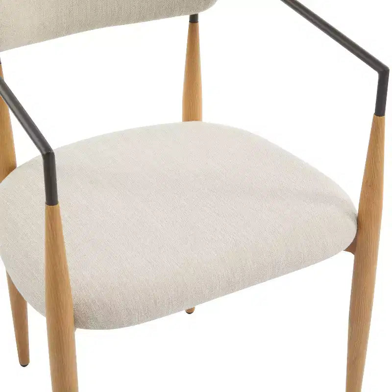 Christopher Knight Home Chaises de salle à manger modernes Jaromir en fer tapissé avec dossier ouvert incurvé (Lot de 2)