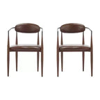 Christopher Knight Home Chaises de salle à manger modernes Jaromir en fer tapissé avec dossier ouvert incurvé (Lot de 2)