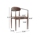 Christopher Knight Home Chaises de salle à manger modernes Jaromir en fer tapissé avec dossier ouvert incurvé (Lot de 2)