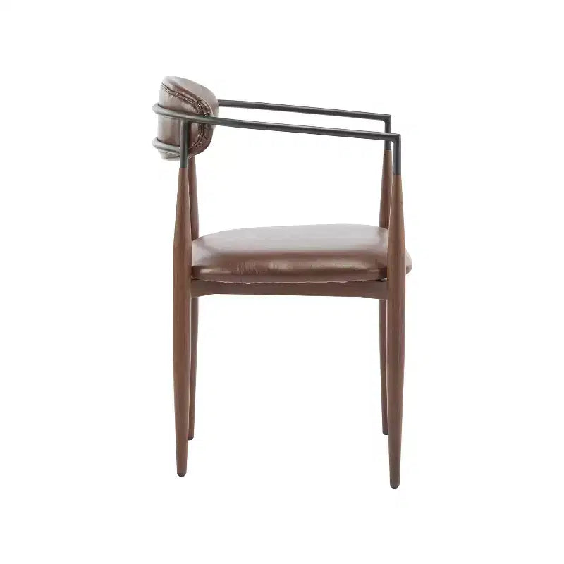 Christopher Knight Home Chaises de salle à manger modernes Jaromir en fer tapissé avec dossier ouvert incurvé (Lot de 2)