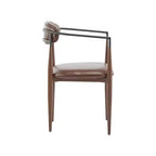 Christopher Knight Home Chaises de salle à manger modernes Jaromir en fer tapissé avec dossier ouvert incurvé (Lot de 2)