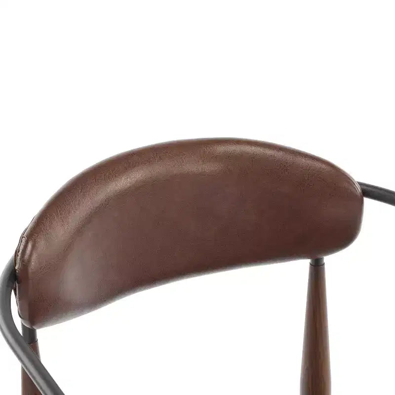 Christopher Knight Home Chaises de salle à manger modernes Jaromir en fer tapissé avec dossier ouvert incurvé (Lot de 2)