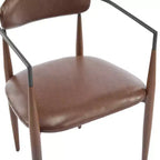 Christopher Knight Home Chaises de salle à manger modernes Jaromir en fer tapissé avec dossier ouvert incurvé (Lot de 2)