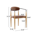 Christopher Knight Home Chaises de salle à manger modernes Jaromir en fer tapissé avec dossier ouvert incurvé (Lot de 2)