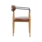 Christopher Knight Home Chaises de salle à manger modernes Jaromir en fer tapissé avec dossier ouvert incurvé (Lot de 2)