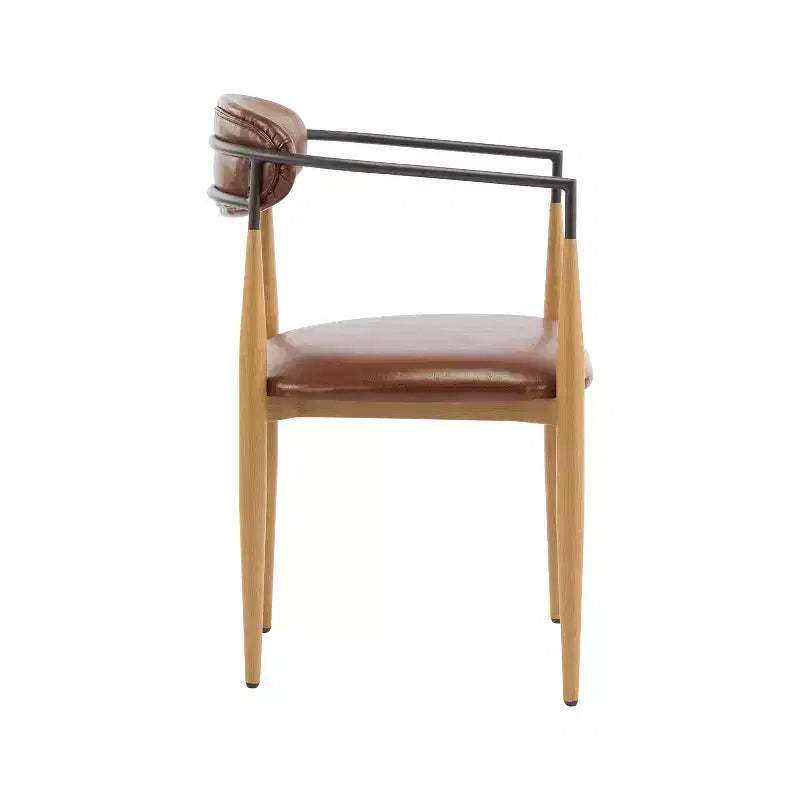 Christopher Knight Home Chaises de salle à manger modernes Jaromir en fer tapissé avec dossier ouvert incurvé (Lot de 2)
