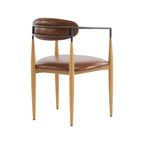 Christopher Knight Home Chaises de salle à manger modernes Jaromir en fer tapissé avec dossier ouvert incurvé (Lot de 2)