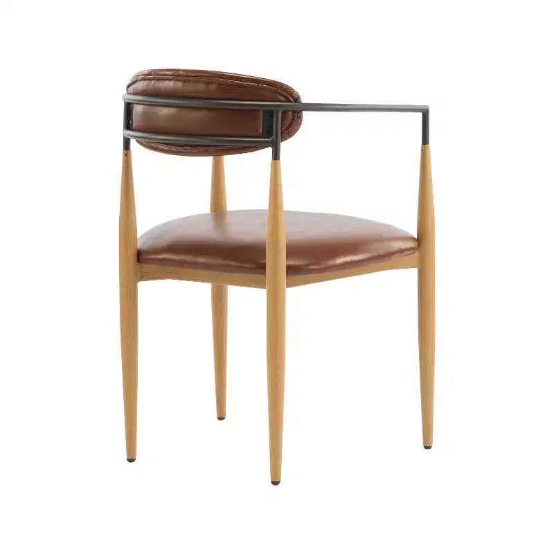 Christopher Knight Home Chaises de salle à manger modernes Jaromir en fer tapissé avec dossier ouvert incurvé (Lot de 2)