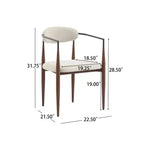 Christopher Knight Home Chaises de salle à manger modernes Jaromir en fer tapissé avec dossier ouvert incurvé (Lot de 2)