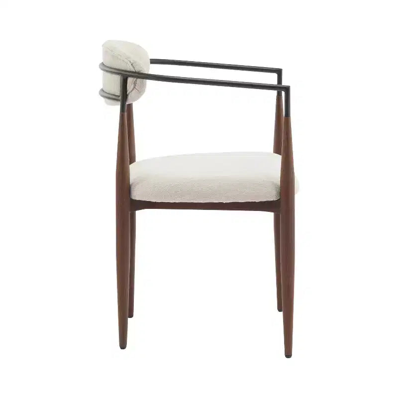 Christopher Knight Home Chaises de salle à manger modernes Jaromir en fer tapissé avec dossier ouvert incurvé (Lot de 2)