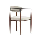 Christopher Knight Home Chaises de salle à manger modernes Jaromir en fer tapissé avec dossier ouvert incurvé (Lot de 2)