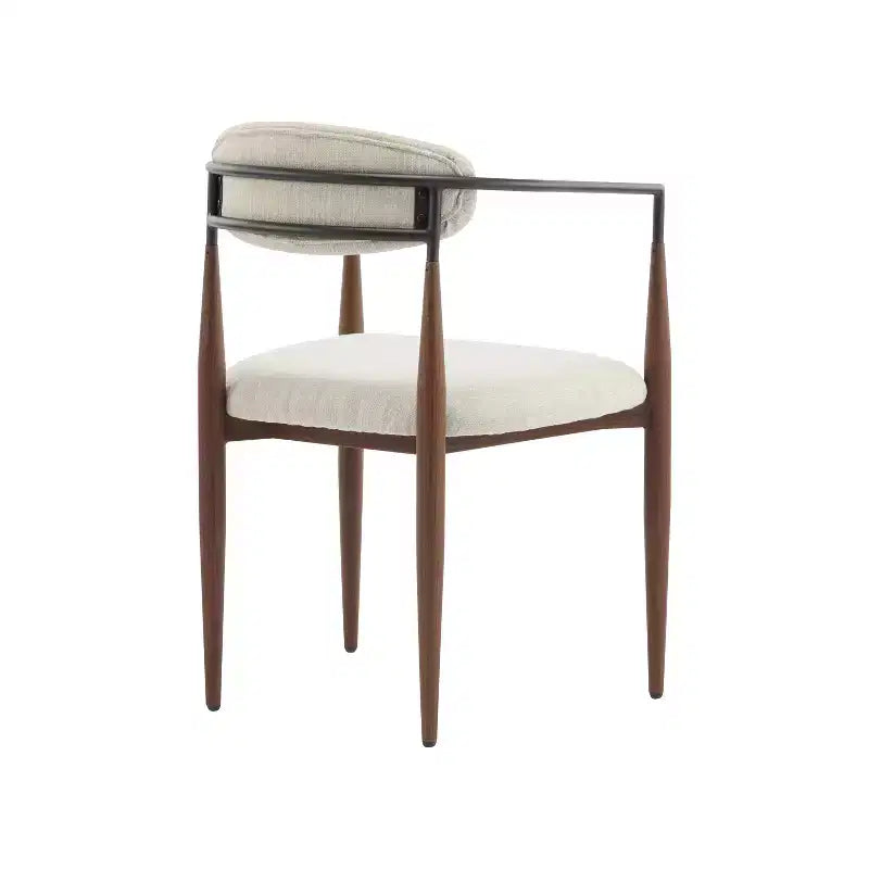 Christopher Knight Home Chaises de salle à manger modernes Jaromir en fer tapissé avec dossier ouvert incurvé (Lot de 2)
