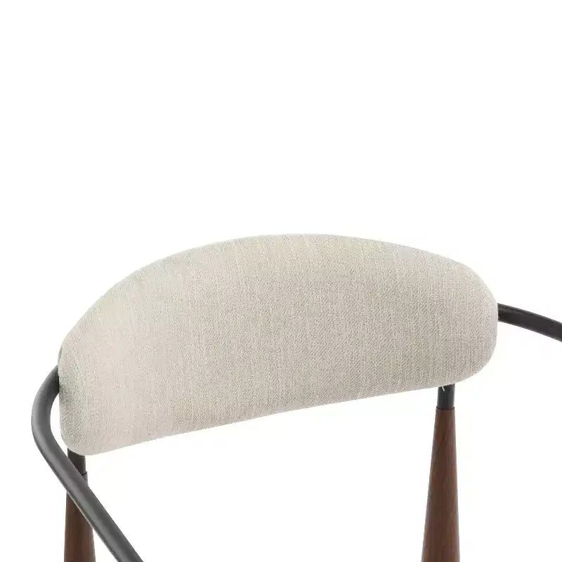 Christopher Knight Home Chaises de salle à manger modernes Jaromir en fer tapissé avec dossier ouvert incurvé (Lot de 2)