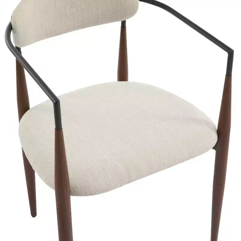 Christopher Knight Home Chaises de salle à manger modernes Jaromir en fer tapissé avec dossier ouvert incurvé (Lot de 2)
