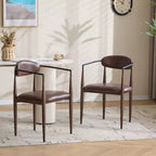 Christopher Knight Home Chaises de salle à manger modernes Jaromir en fer tapissé avec dossier ouvert incurvé (Lot de 2)