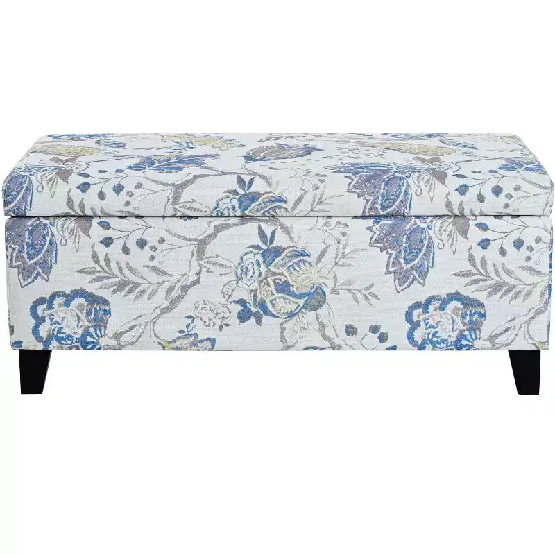 Christopher Knight Home Madison Pouf de rangement rectangulaire contemporain en bois rembourré à motif floral