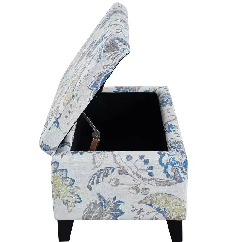 Christopher Knight Home Madison Pouf de rangement rectangulaire contemporain en bois rembourré à motif floral