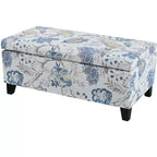 Christopher Knight Home Madison Pouf de rangement rectangulaire contemporain en bois rembourré à motif floral