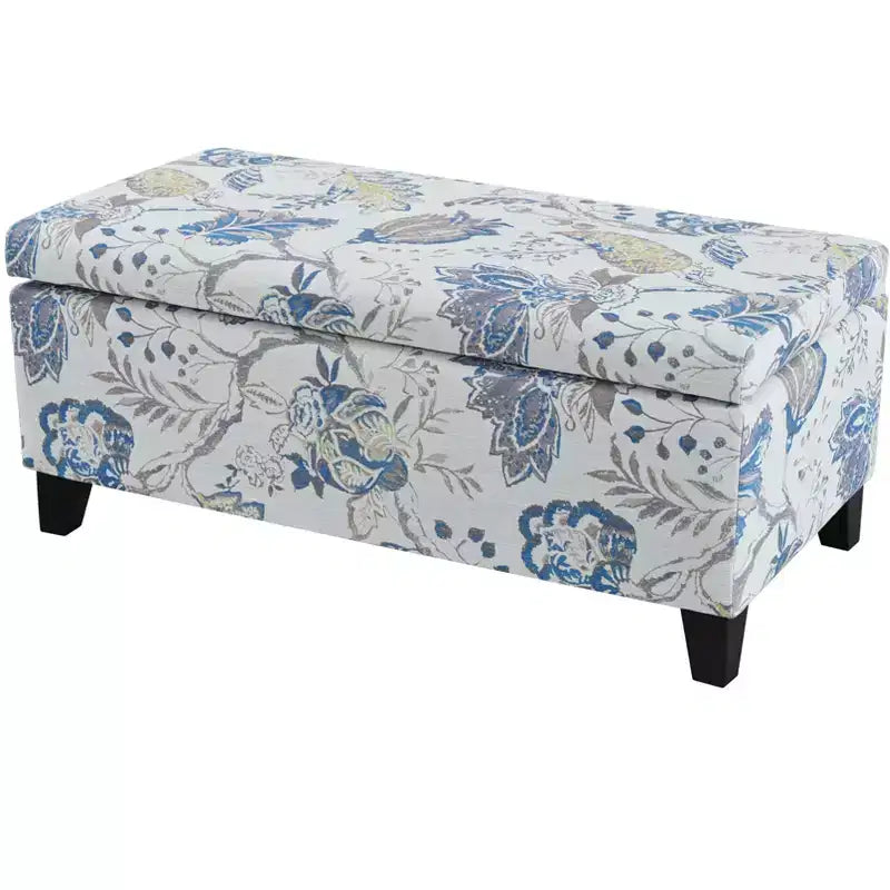 Christopher Knight Home Madison Pouf de rangement rectangulaire contemporain en bois rembourré à motif floral