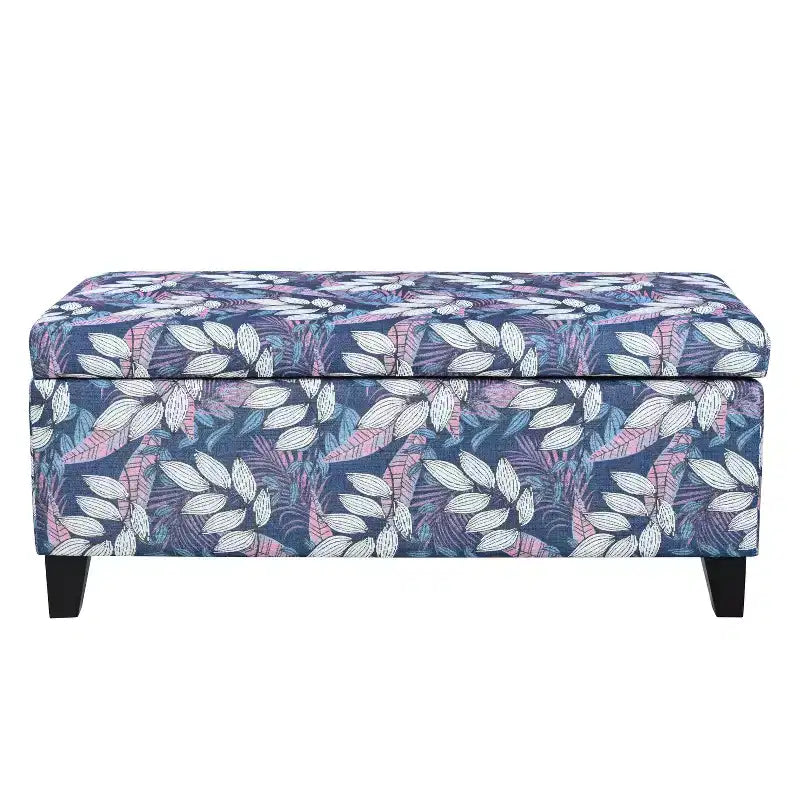 Christopher Knight Home Madison Pouf de rangement rectangulaire contemporain en bois rembourré à motif floral