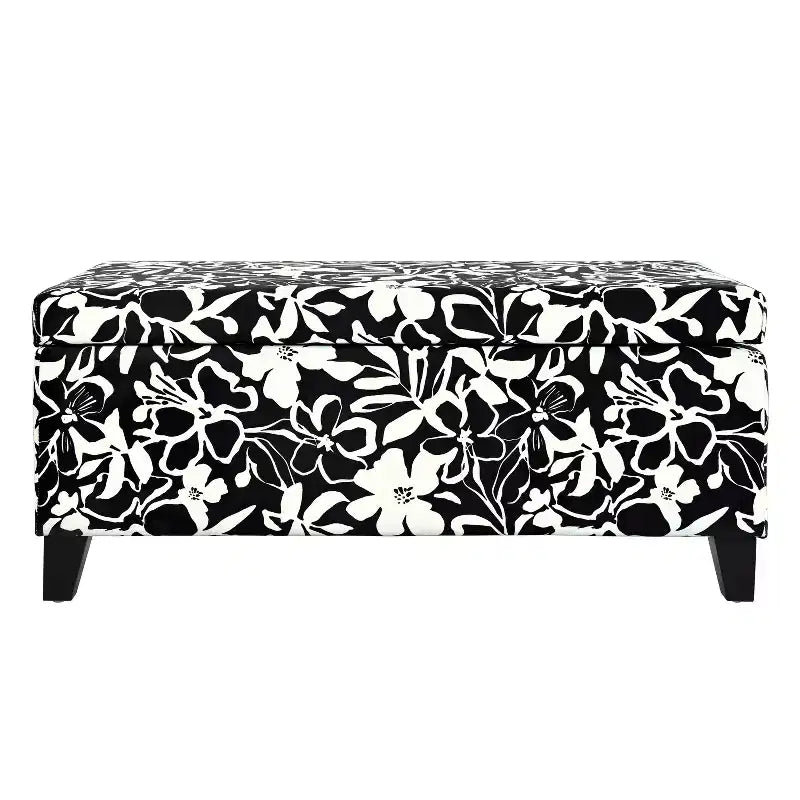 Christopher Knight Home Madison Pouf de rangement rectangulaire contemporain en bois rembourré à motif floral