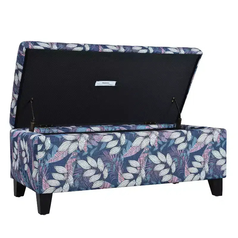 Christopher Knight Home Madison Pouf de rangement rectangulaire contemporain en bois rembourré à motif floral