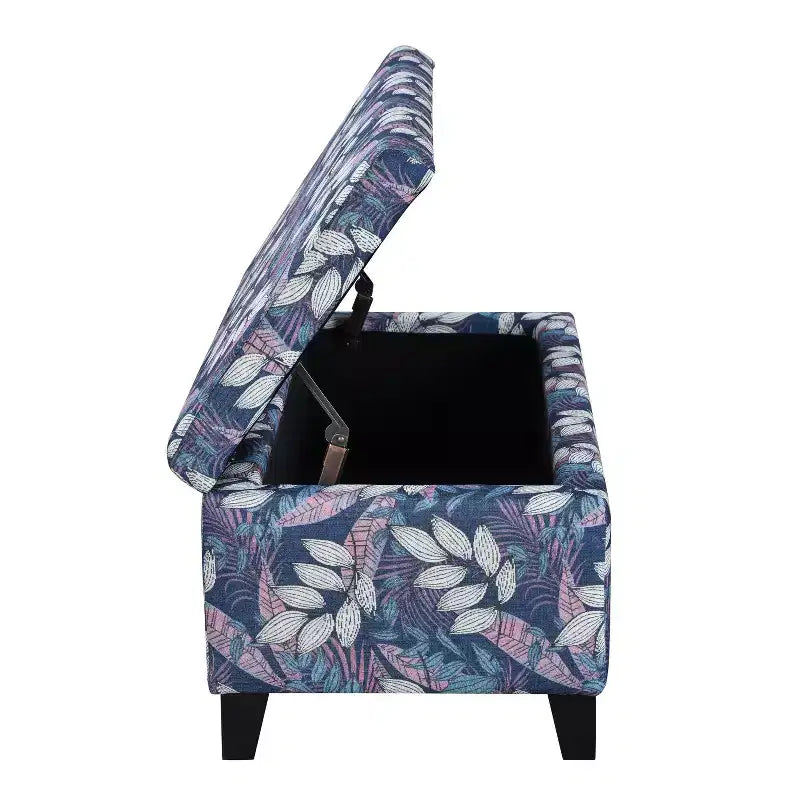 Christopher Knight Home Madison Pouf de rangement rectangulaire contemporain en bois rembourré à motif floral
