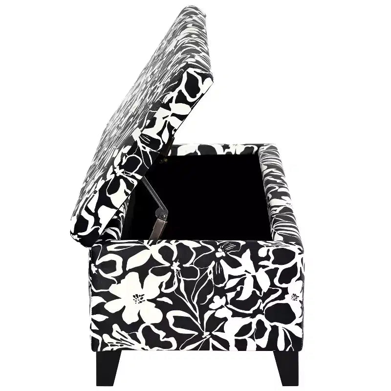 Christopher Knight Home Madison Pouf de rangement rectangulaire contemporain en bois rembourré à motif floral