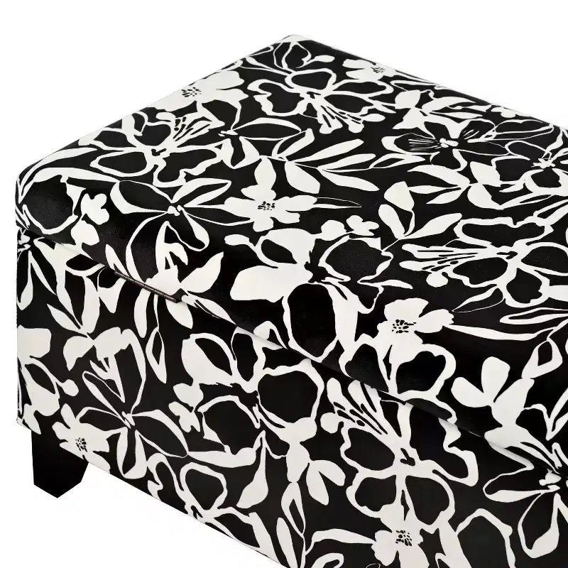 Christopher Knight Home Madison Pouf de rangement rectangulaire contemporain en bois rembourré à motif floral