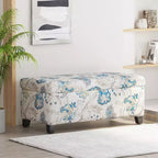 Christopher Knight Home Madison Pouf de rangement rectangulaire contemporain en bois rembourré à motif floral