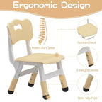 Ensemble Table et 4 Chaises pour Enfants, Ensemble Table et Chaises pour Tout-petits Réglable en Hauteur, Dessus de Table Anti-graffiti, Table Multi-activités pour Enfants pour 4