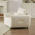 39.7Canapé moderne en tissu Teddy - Fauteuil de salon rembourré avec un oreiller, idéal pour appartement, bureau, salon et chambre à coucher