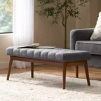 GDFStudio Flora Ottoman capitonné en caoutchouc, style milieu de siècle, 44 pouces